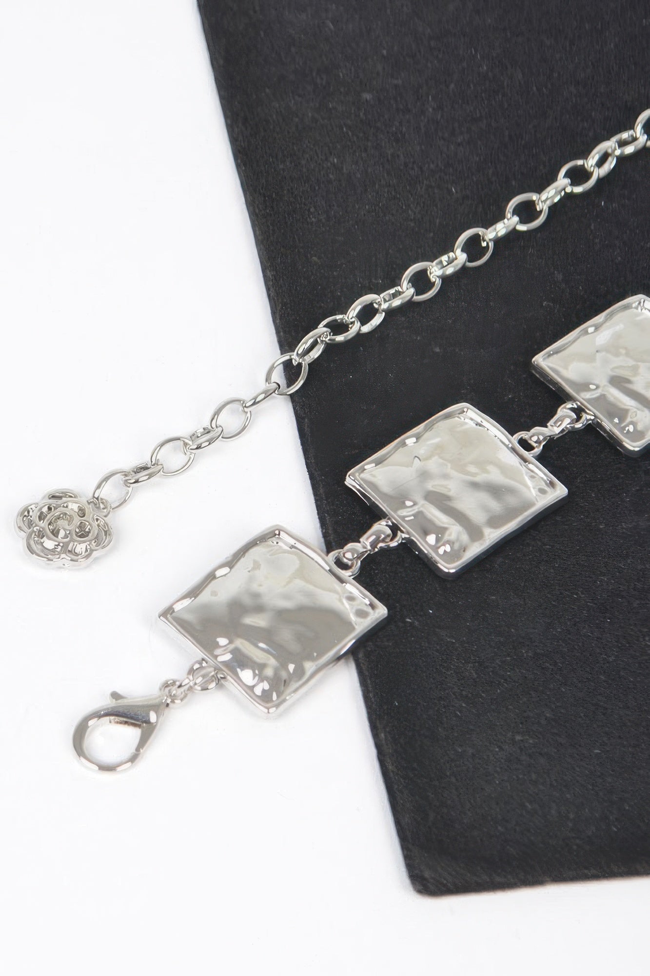 Hammered Square Metal Chain Belt - AV Fashion’s