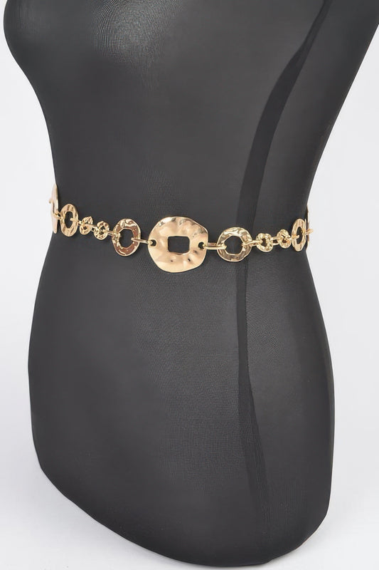 Hammered Metal Chain Belt - AV Fashion’s