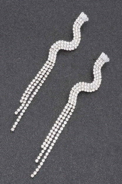Rhinestone Fringe Earring - AV Fashion’s