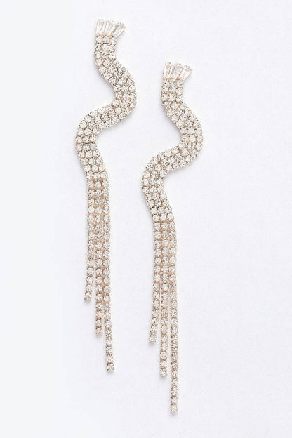 Rhinestone Fringe Earring - AV Fashion’s