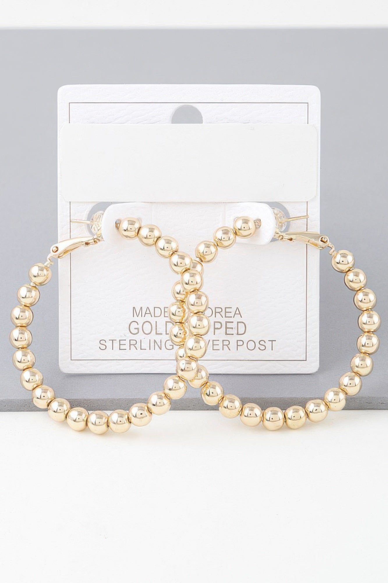 Shiny Beaded Hoop Earrings - AV Fashion’s