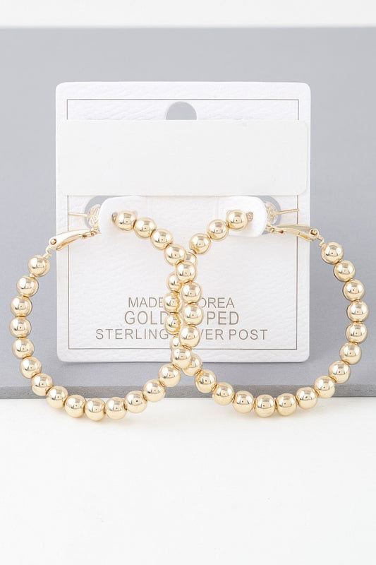 Shiny Beaded Hoop Earrings - AV Fashion’s