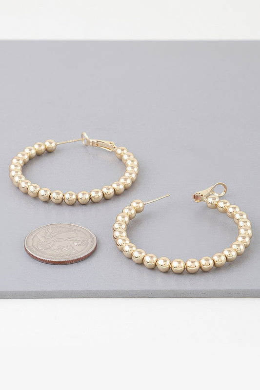 Shiny Beaded Hoop Earrings - AV Fashion’s