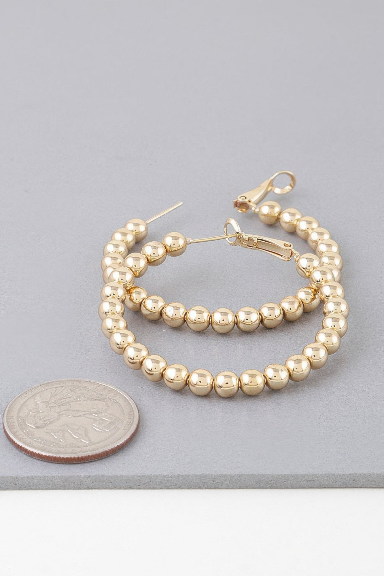 Shiny Beaded Hoop Earrings - AV Fashion’s