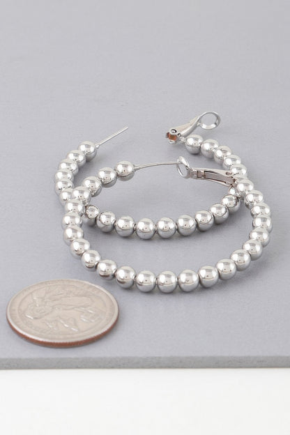 Shiny Beaded Hoop Earrings - AV Fashion’s