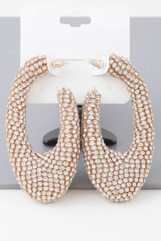 Bejeweled Abstract Oval Earrings - AV Fashion’s
