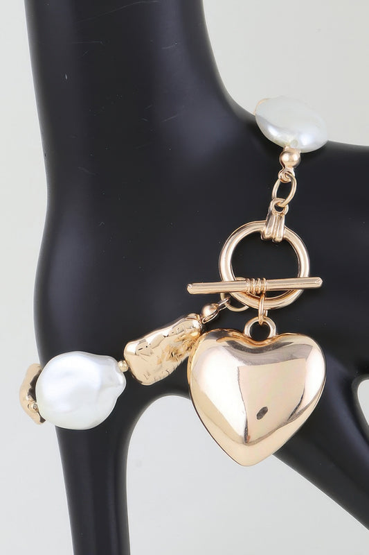 Multi Stone Heart Toggle Bracelet - AV Fashion’s