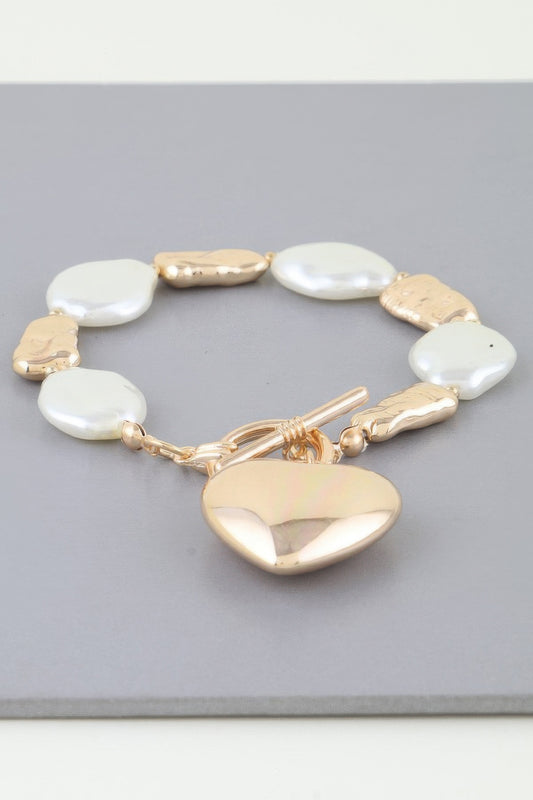 Multi Stone Heart Toggle Bracelet - AV Fashion’s