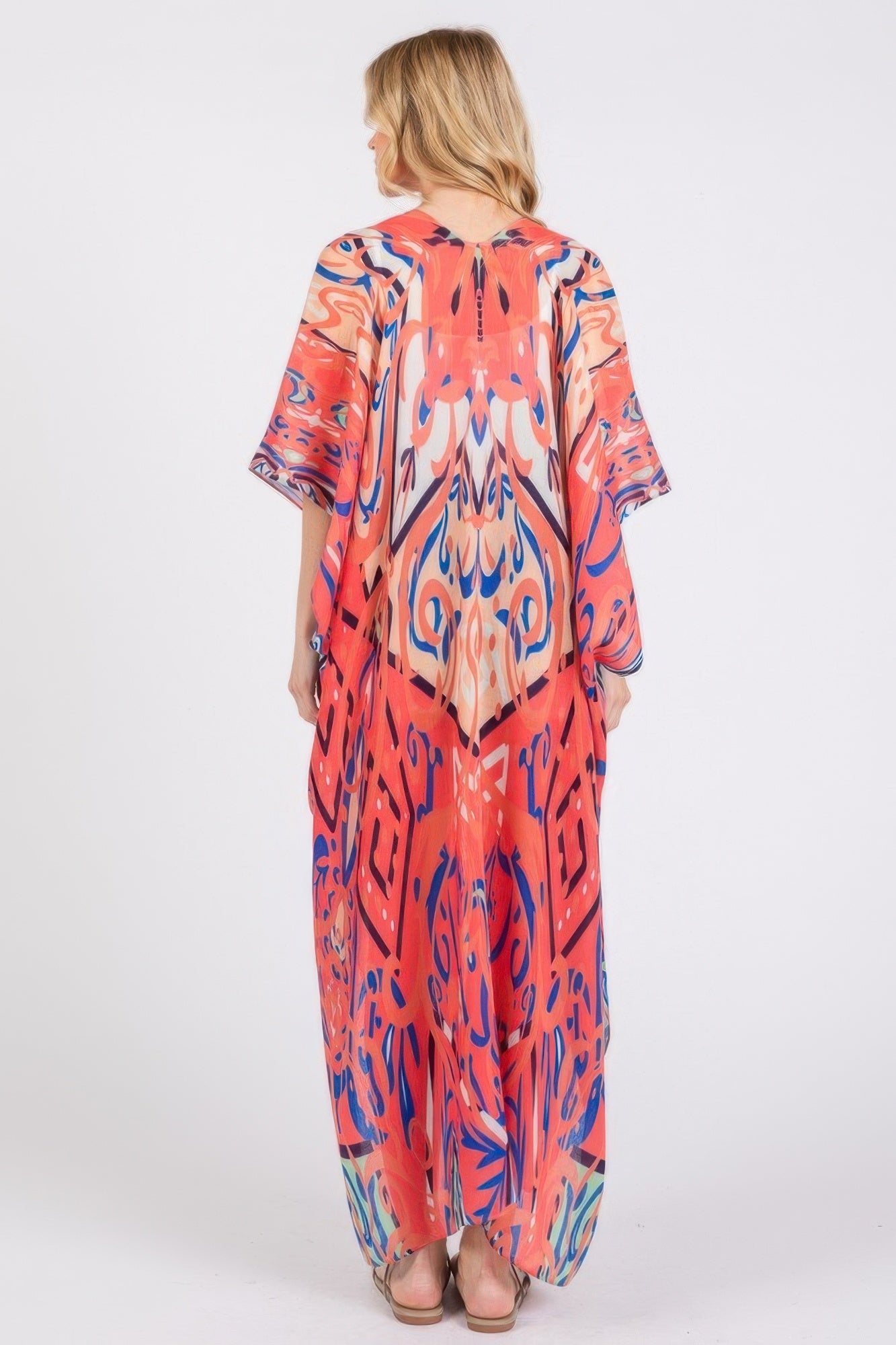 Boho Print Open Front Long Kimono - AV Fashion’s