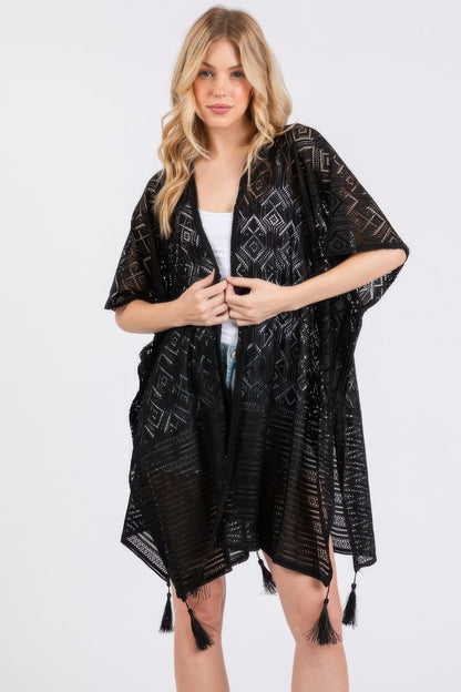 Geometric Pattern Tassel Cover Up - AV Fashion’s