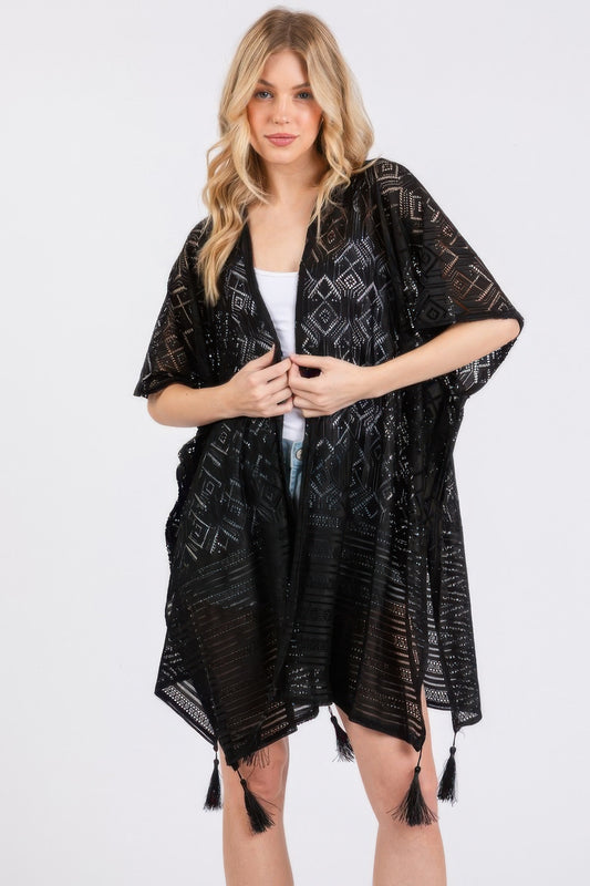 Geometric Pattern Tassel Cover Up - AV Fashion’s