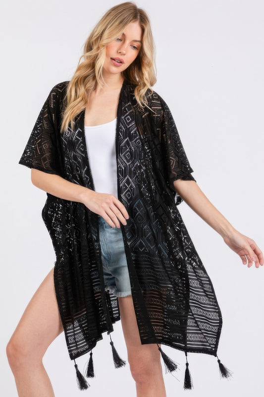 Geometric Pattern Tassel Cover Up - AV Fashion’s