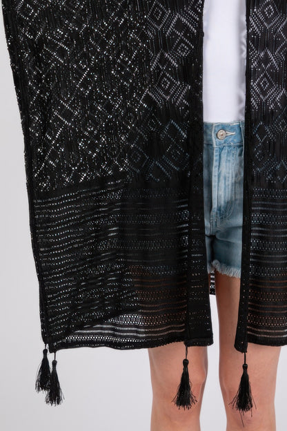 Geometric Pattern Tassel Cover Up - AV Fashion’s