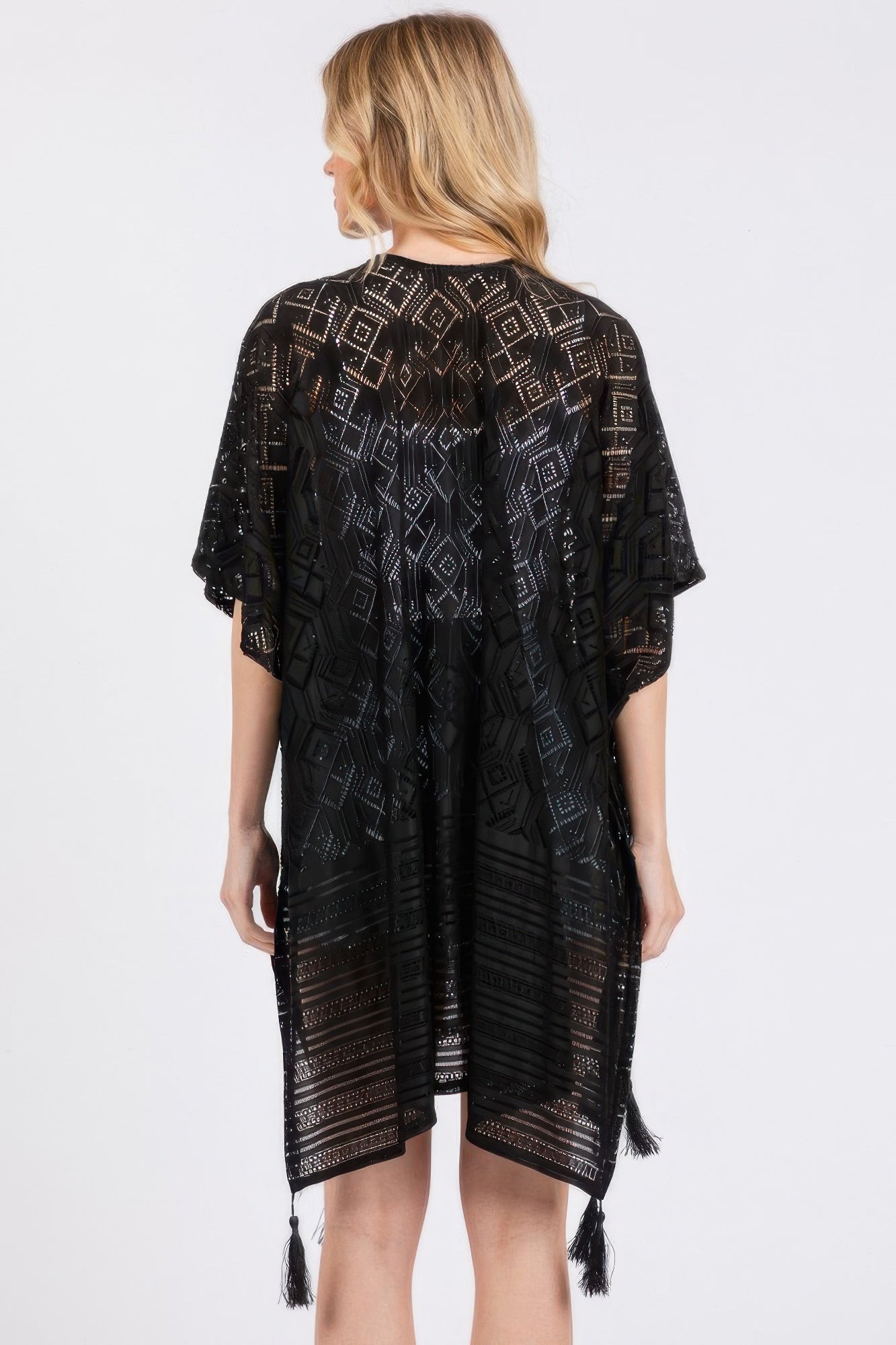 Geometric Pattern Tassel Cover Up - AV Fashion’s