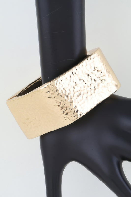 Hammered Wide Cubic Cuff Bracelet - AV Fashion’s