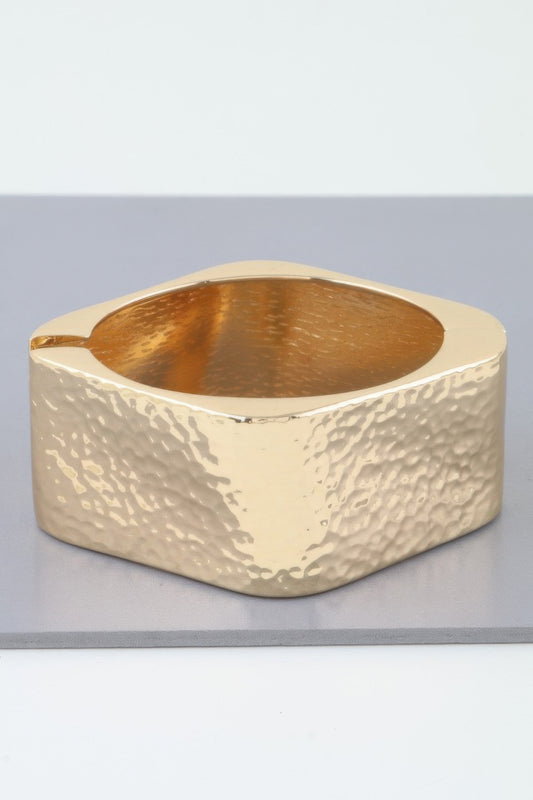 Hammered Wide Cubic Cuff Bracelet - AV Fashion’s