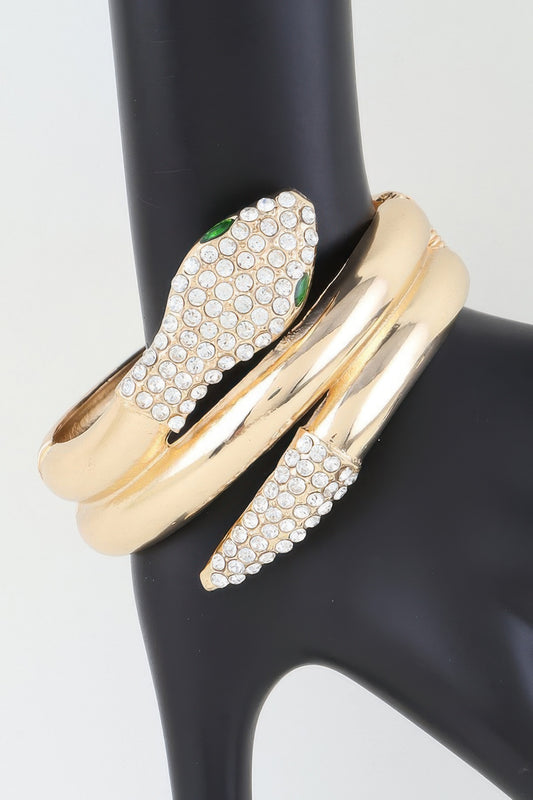 Bejeweled Snake Wrap Cuff Bracelet - AV Fashion’s