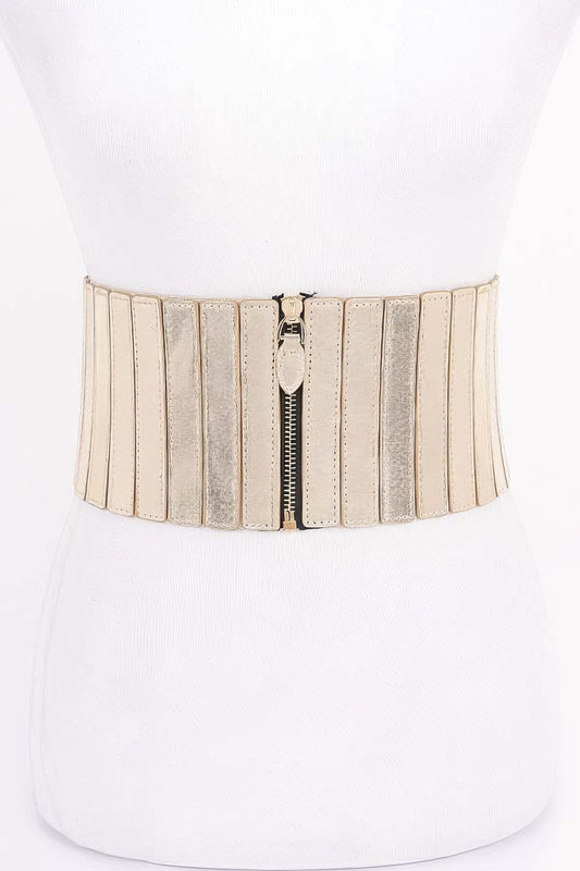 Multi Pu Zip Front Elastic Belt - AV Fashion’s