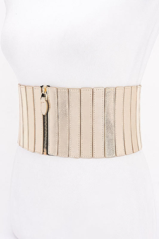 Multi Pu Zip Front Elastic Belt - AV Fashion’s