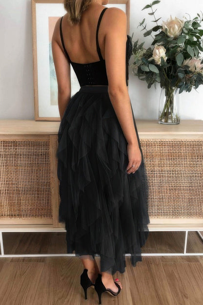 A Line Long Tulle Tiered Skirts - AV Fashion’s