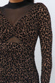 Animal Print Long Sleeve Mock Neck Mini Dress - AV Fashion’s