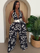 Botanic Maze Halter Wide - leg Jumpsuit - AV Fashion’s