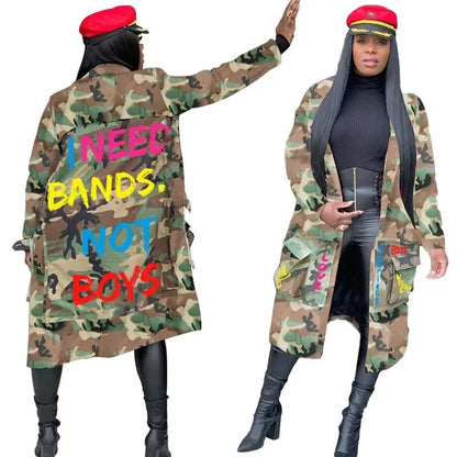 Camouflage Flygirl Trench Jacket - AV Fashion’s