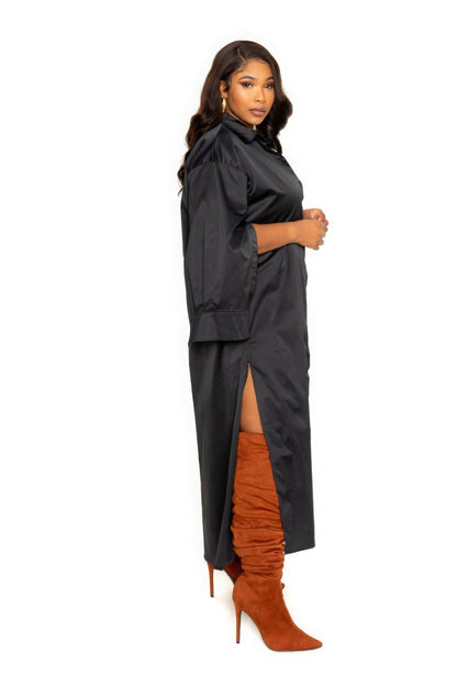 Cape Sleeve Shirt Dress - AV Fashion’s