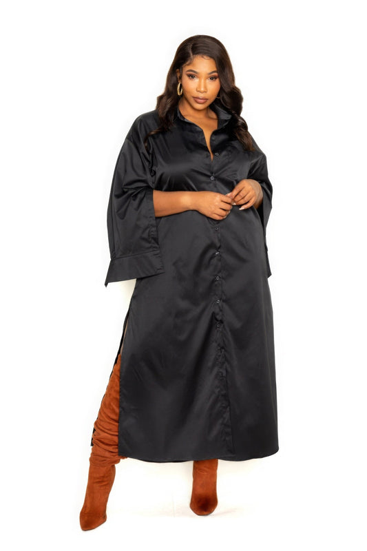 Cape Sleeve Shirt Dress - AV Fashion’s
