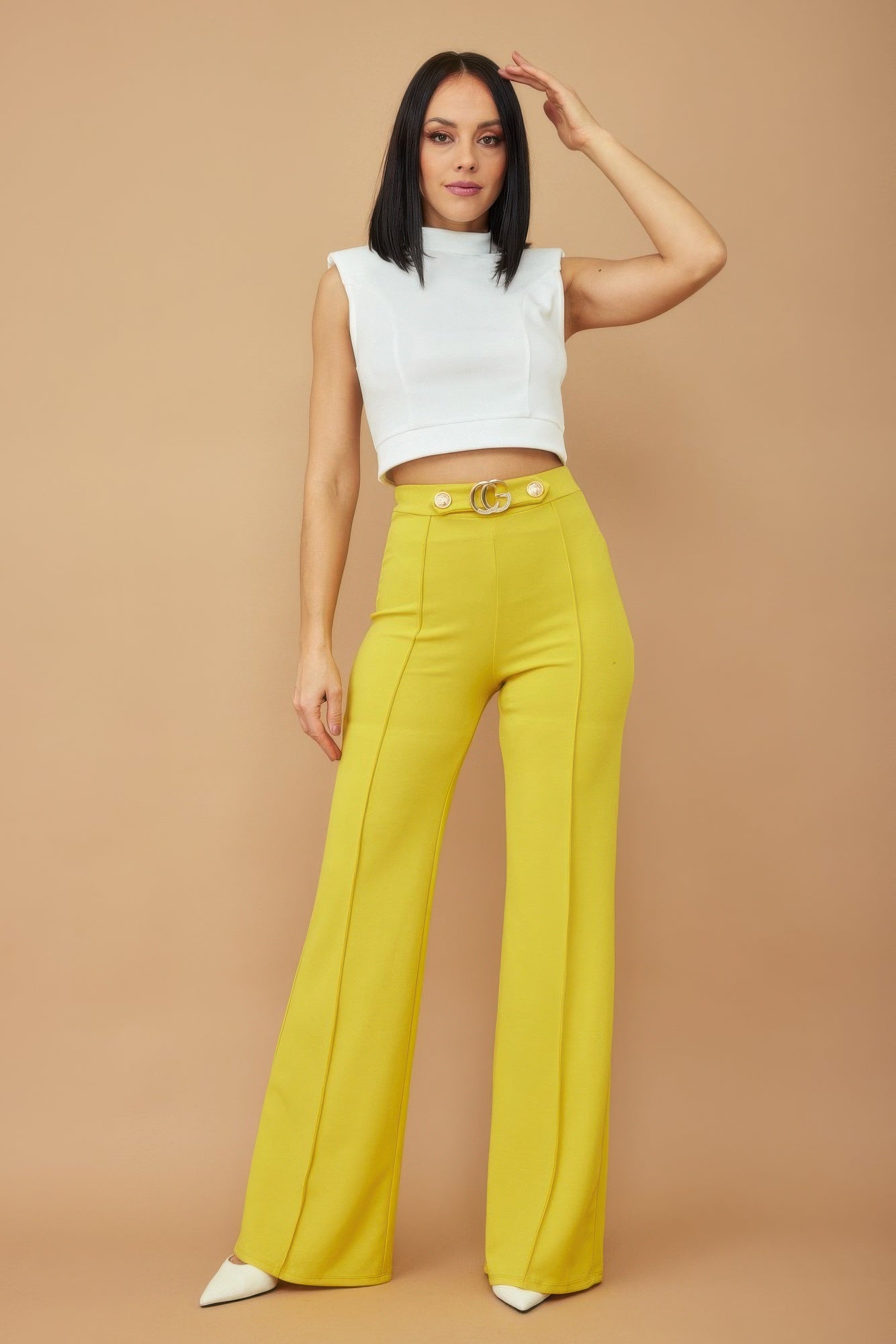 Cg Buckle And Button Detail Pants - AV Fashion’s