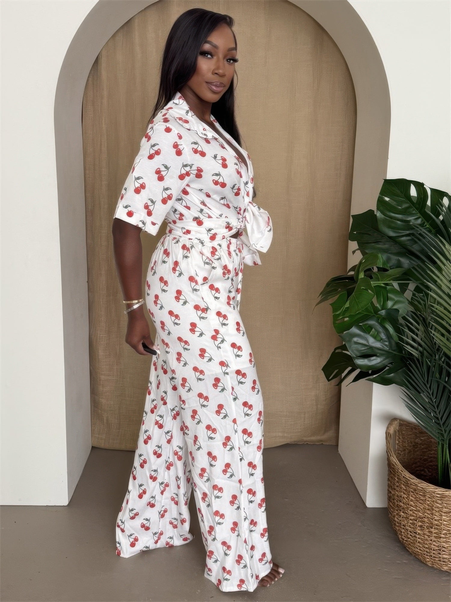 Cherry Pop Wide - leg Set - AV Fashion’s