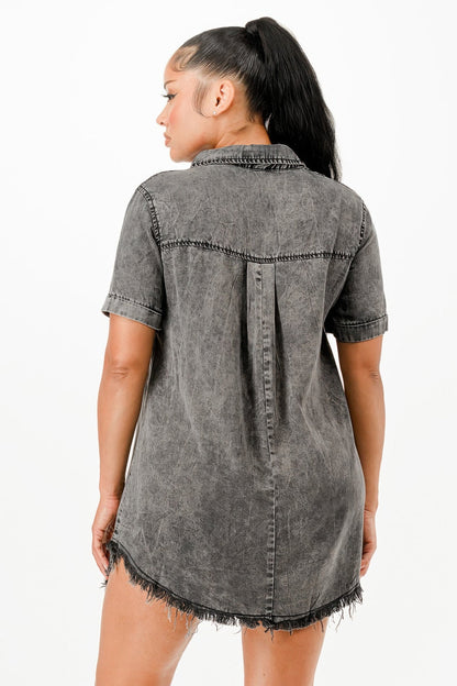 Denim Dress with a washed look - AV Fashion’s