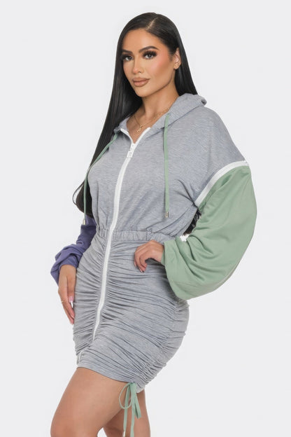 Detachable Zipper Mini Dress - AV Fashion’s