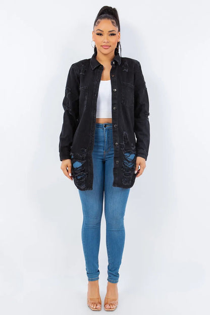 Distressed Denim Jacket - AV Fashion’s
