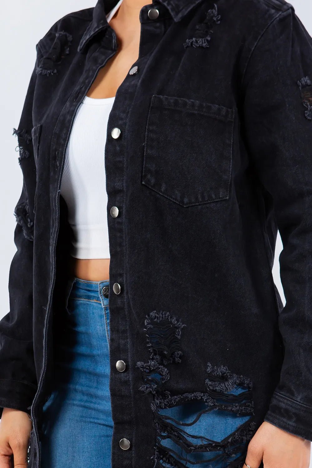 Distressed Denim Jacket - AV Fashion’s