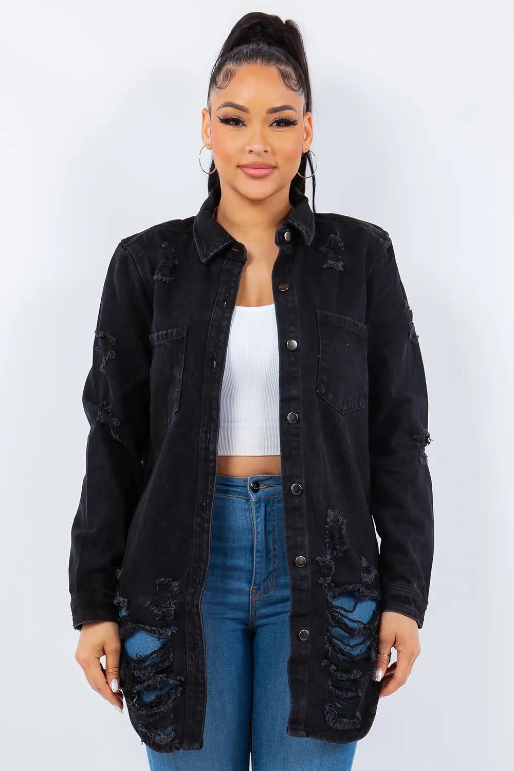 Distressed Denim Jacket - AV Fashion’s