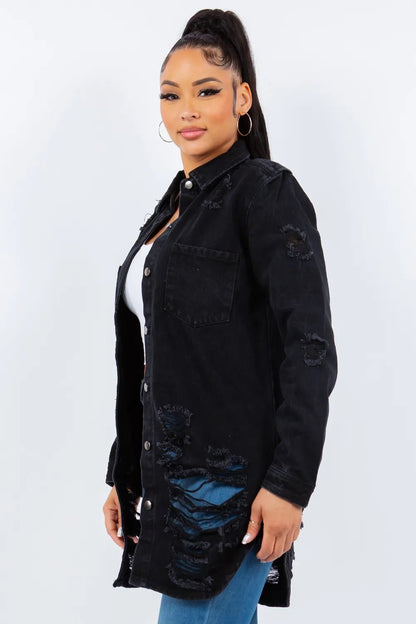Distressed Denim Jacket - AV Fashion’s