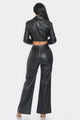 Faux Leather Set With Rhinestone Detail - AV Fashion’s