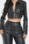 Faux Leather Set With Rhinestone Detail - AV Fashion’s