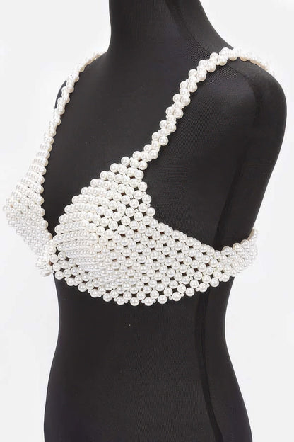 Faux Pearl Bra Top - AV Fashion’s