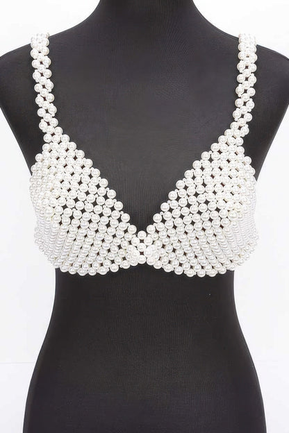 Faux Pearl Bra Top - AV Fashion’s