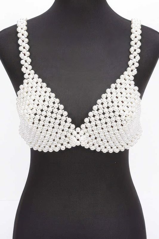 Faux Pearl Bra Top - AV Fashion’s