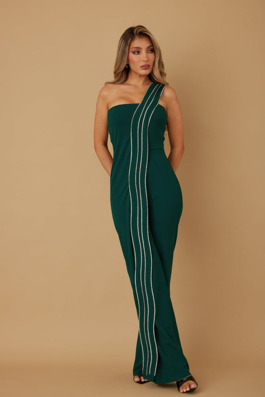 Flap Rhinestone Edge Jumpsuit - AV Fashion’s