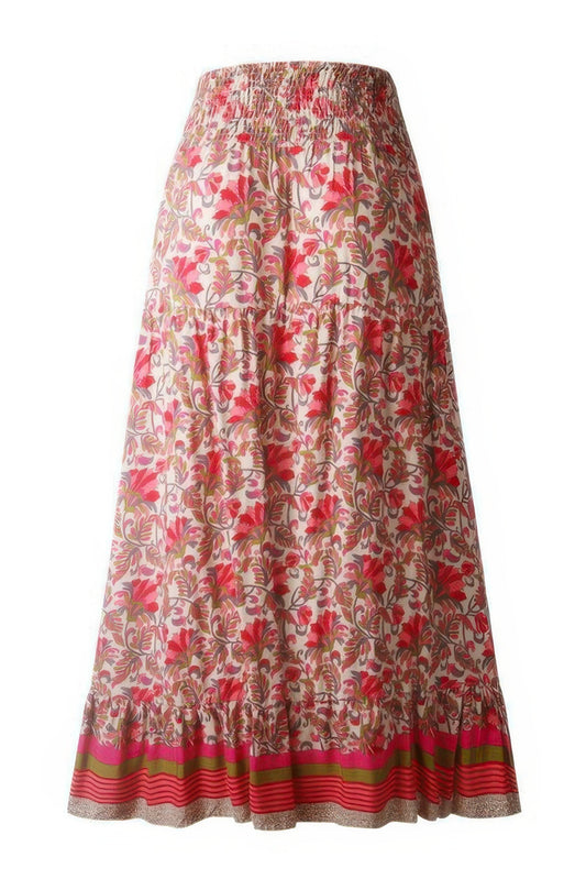 Floral Print Irregular Line A Line Fit Skirt - AV Fashion’s