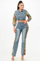 Fly girl contrast denim set - AV Fashion’s