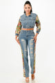 Fly girl contrast denim set - AV Fashion’s