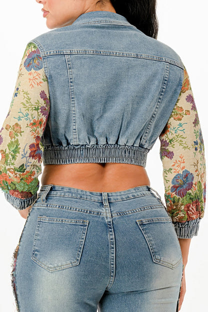 Fly girl contrast denim set - AV Fashion’s