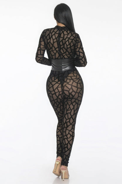 Geometric Printed Jersey Jumpsuit - AV Fashion’s