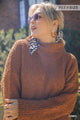 High Cowl Neck Bouclé Long Sleeve Sweater Dress - AV Fashion’s