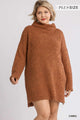 High Cowl Neck Bouclé Long Sleeve Sweater Dress - AV Fashion’s